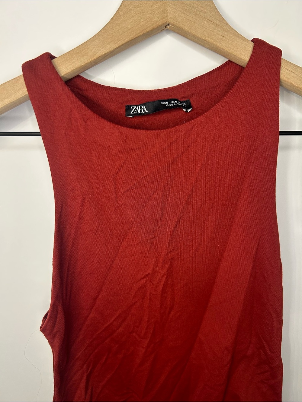Zara Women’s Red High Neck Sleeveless Bodysuit, Size Small - Picture 5 of 9